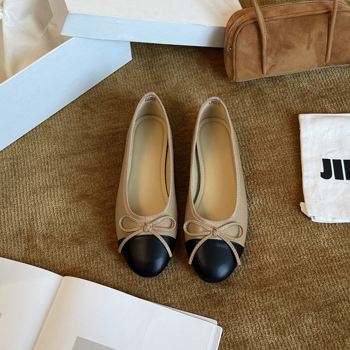 Sabine-Ramona | Women's Colour-Block Bow Ballet Flats