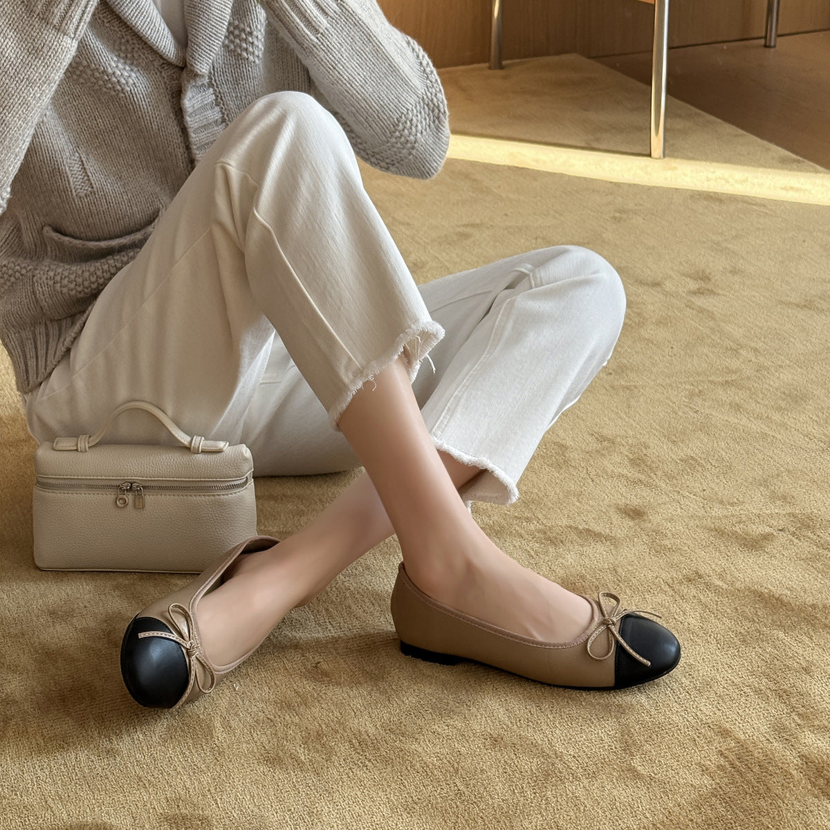 Sabine-Ramona | Women's Colour-Block Bow Ballet Flats