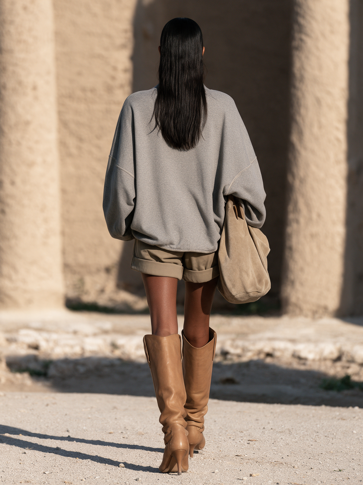 Viola-Mavis | Women's Contrast Stitch Sweatshirt & Bermuda Shorts Set