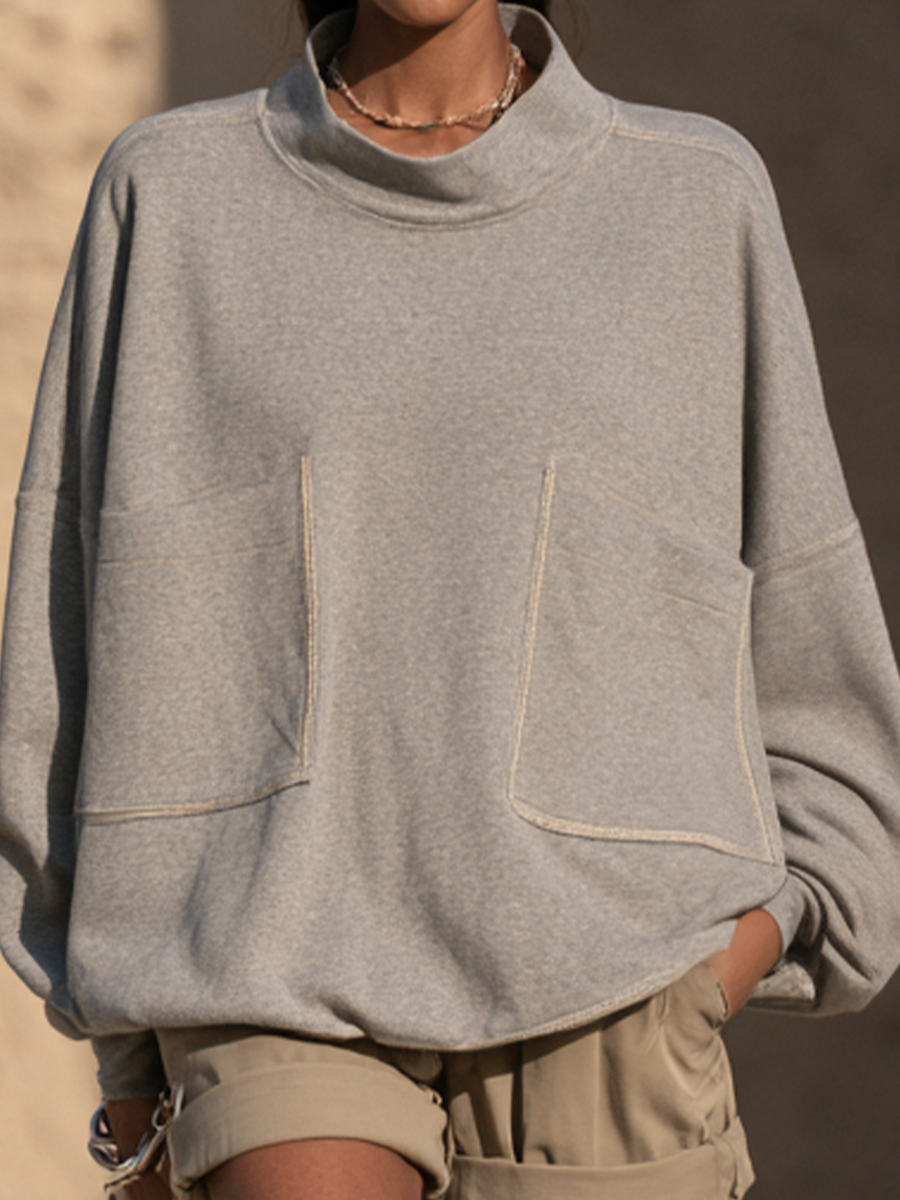 Viola-Mavis | Women's Contrast Stitch Sweatshirt & Bermuda Shorts Set