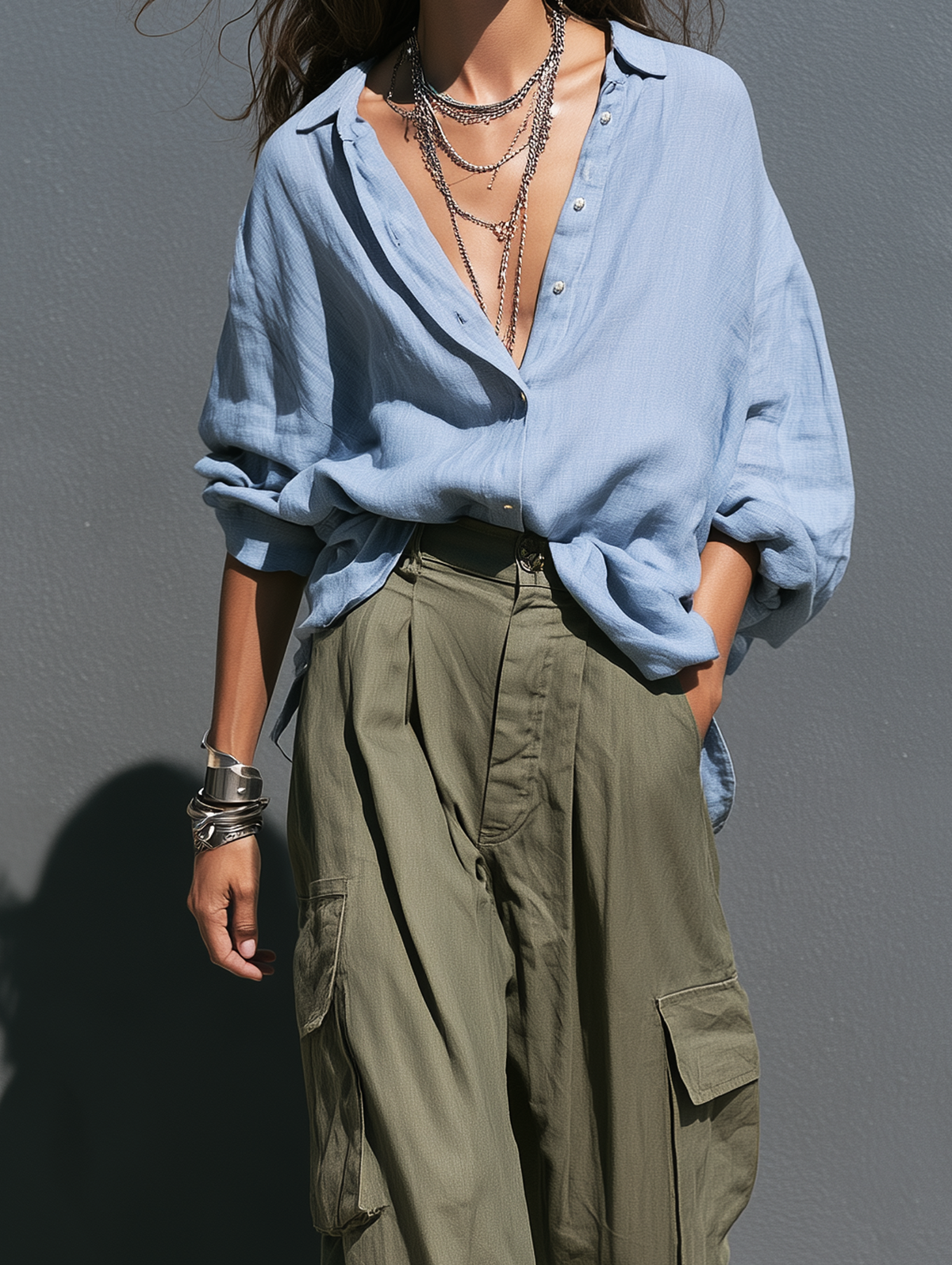Tamara | Women's Cotton-Linen Shirt & Trouser Two-Piece Set