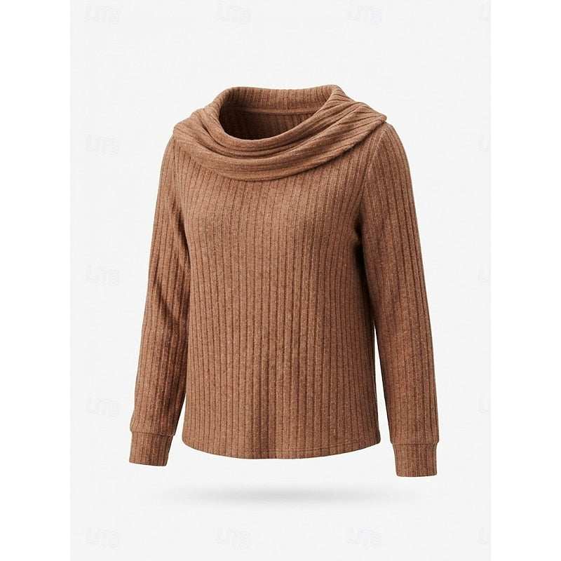 Josephine | Women's Cowl Neck Ribbed Knit Sweater