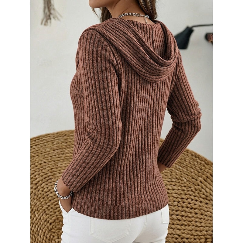 Josephine | Women's Cowl Neck Ribbed Knit Sweater