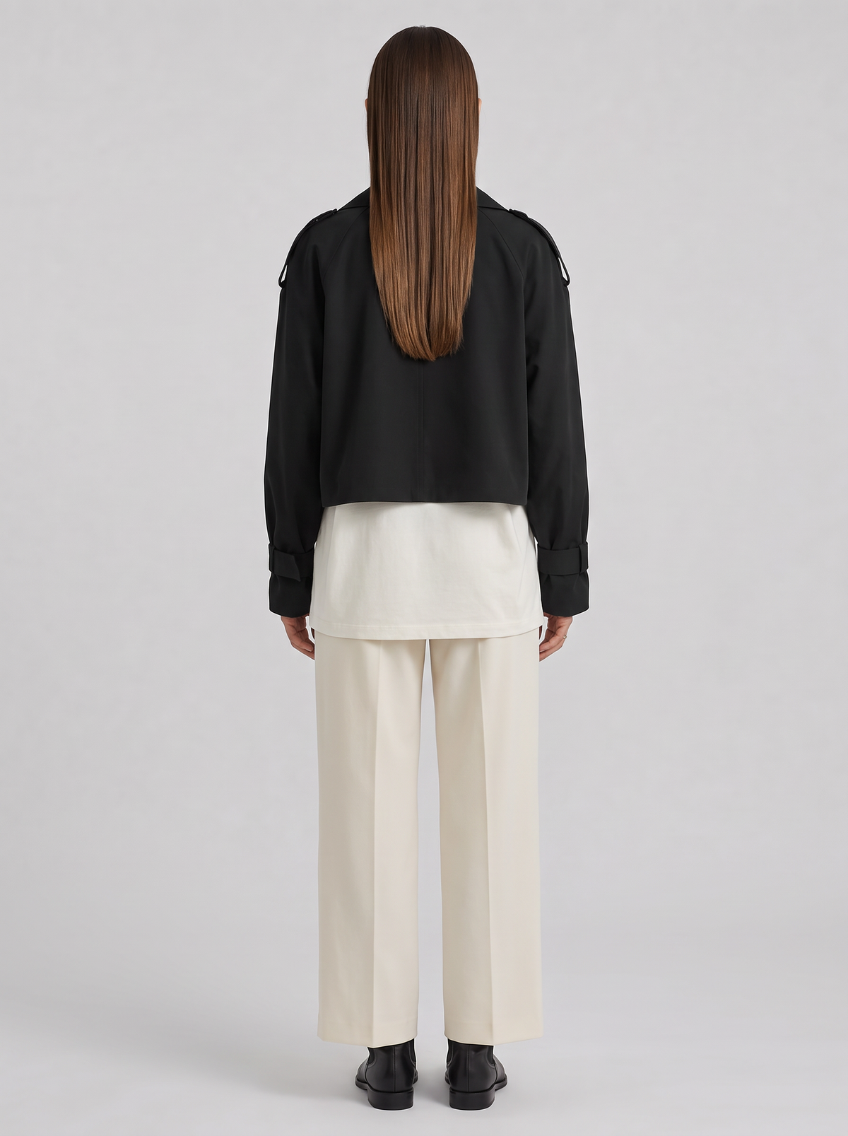 Lucille | Women's Cropped Double-Breasted Trench Coat