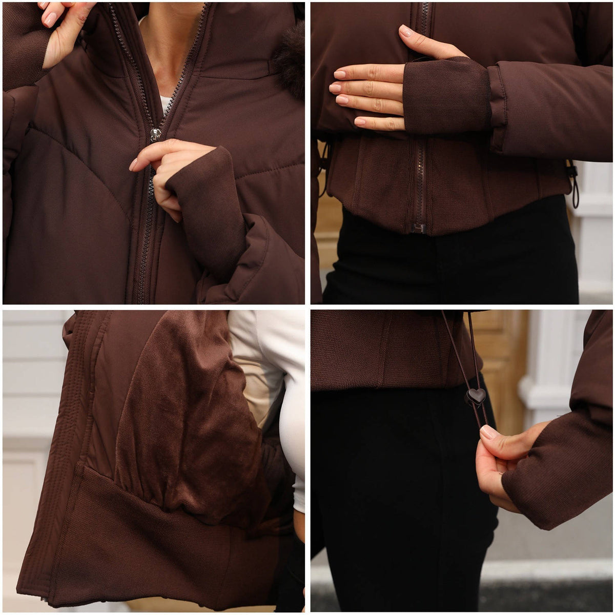 Meredith-Greta | Women's Cropped Hooded Puffer Jacket