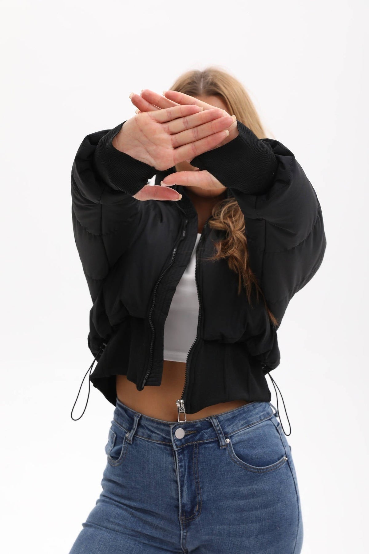 Meredith-Greta | Women's Cropped Hooded Puffer Jacket