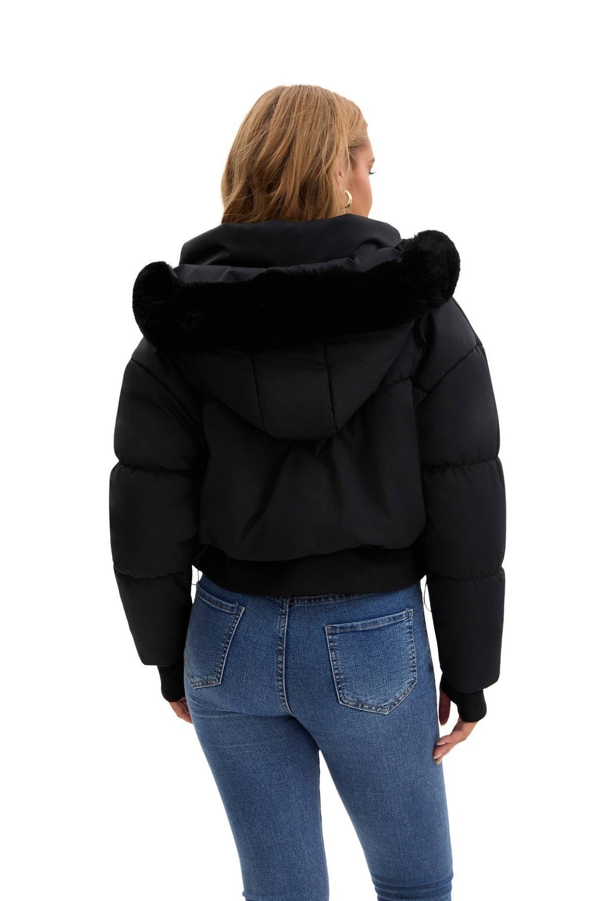 Meredith-Greta | Women's Cropped Hooded Puffer Jacket
