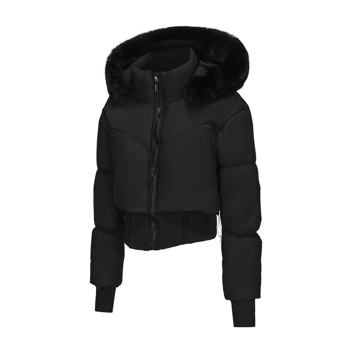 Meredith-Greta | Women's Cropped Hooded Puffer Jacket
