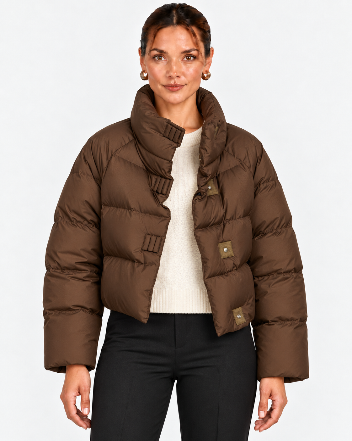 Odette-Ophelia | Women's Cropped Stand-Collar Puffer Jacket