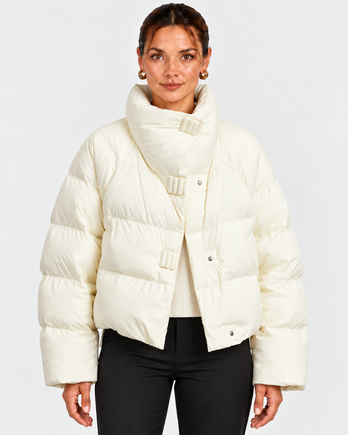 Odette-Ophelia | Women's Cropped Stand-Collar Puffer Jacket