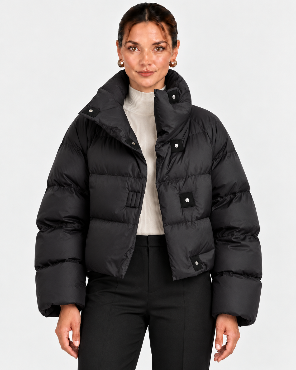 Odette-Ophelia | Women's Cropped Stand-Collar Puffer Jacket
