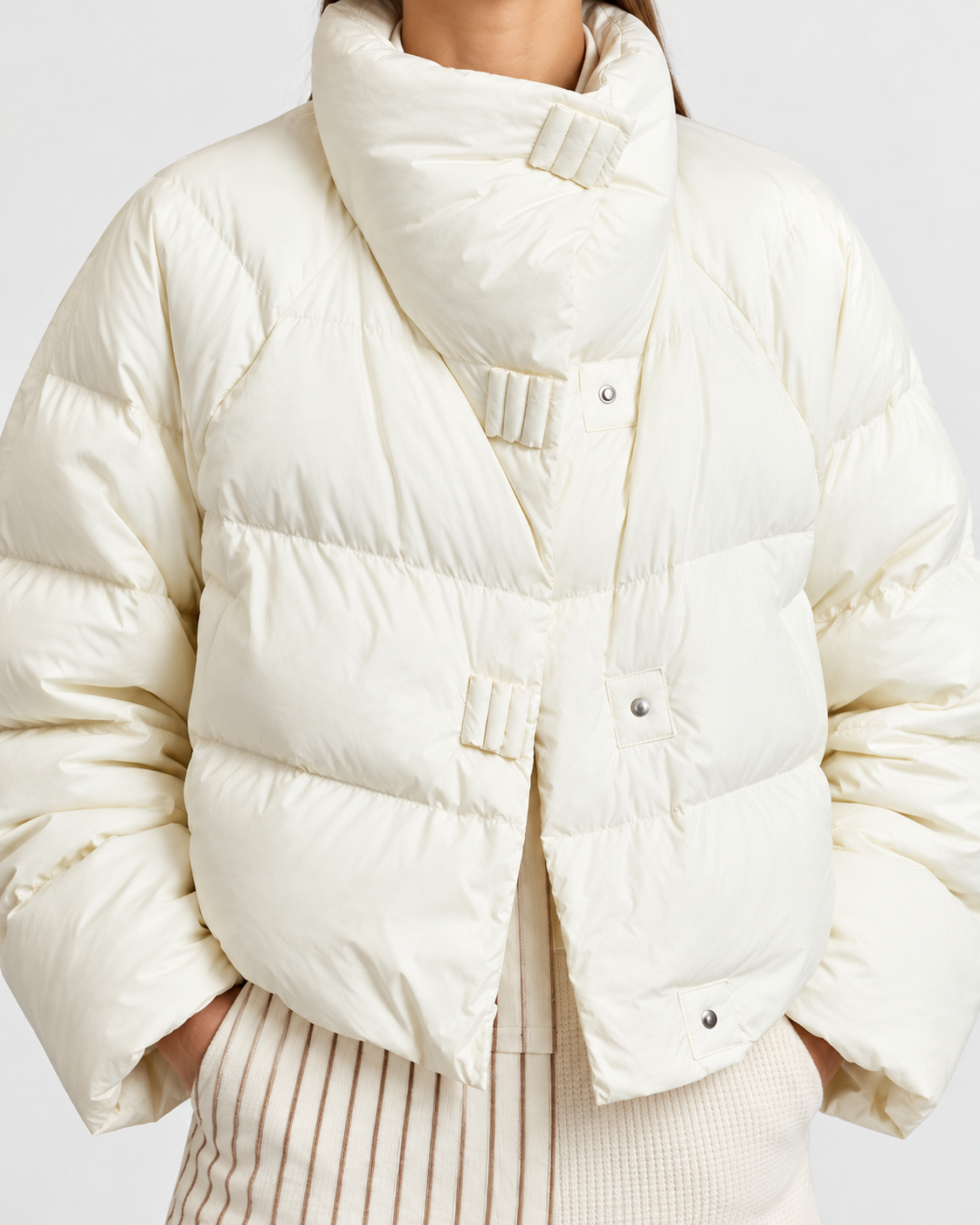 Odette-Ophelia | Women's Cropped Stand-Collar Puffer Jacket
