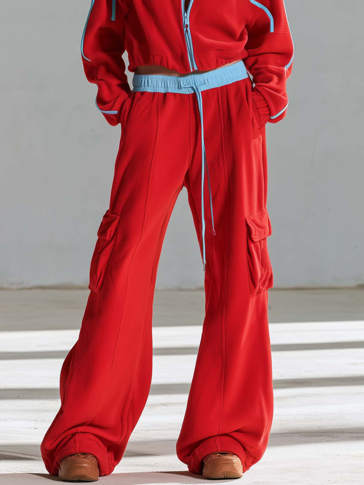 Cecile | Women's Cropped Zip Jacket & Wide-Leg Cargo Pants Set