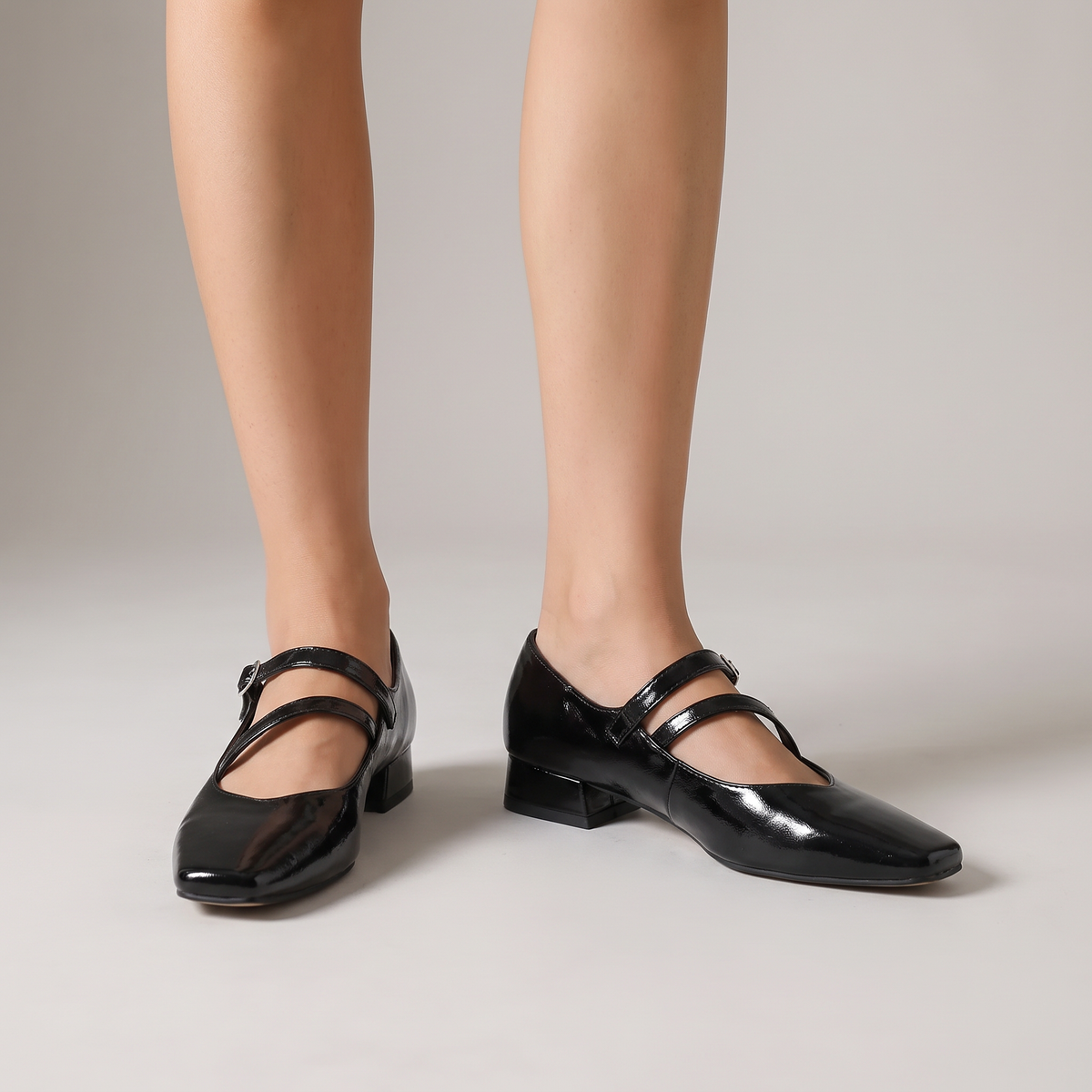 Annelise-Estelle | Women's Cross-Strap Mary Jane Block Heels