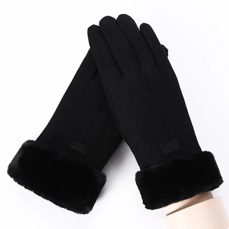 Cornelia-Dorothea | Women's Faux Fur Cuff Winter Gloves