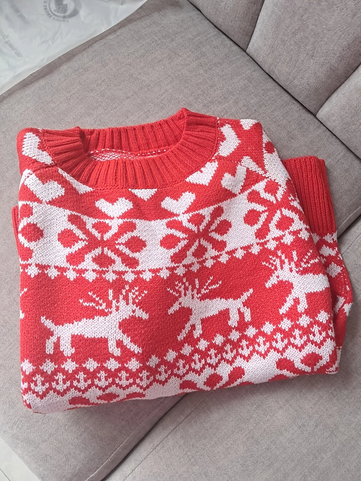 June | Women's Festive Fair Isle Relaxed-Fit Knit Sweater