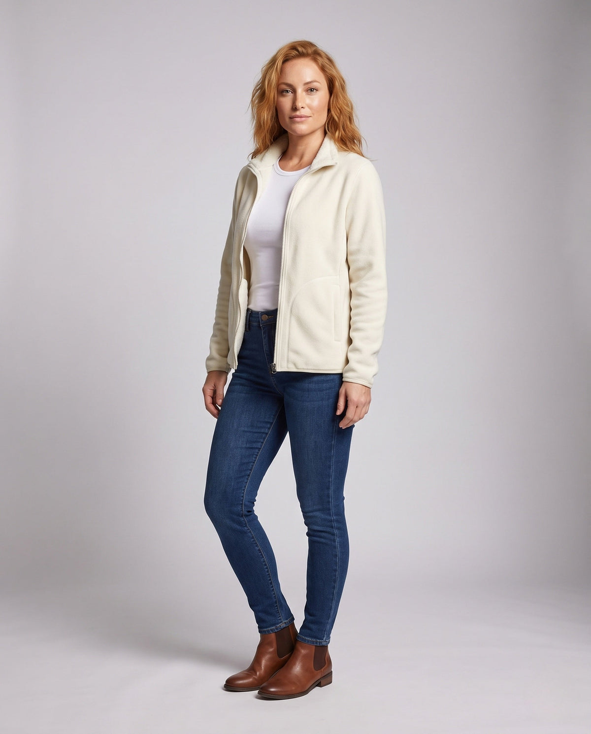 Evelina-Sabine | Women's Fleece-Lined Denim-Style Bomber Jacket