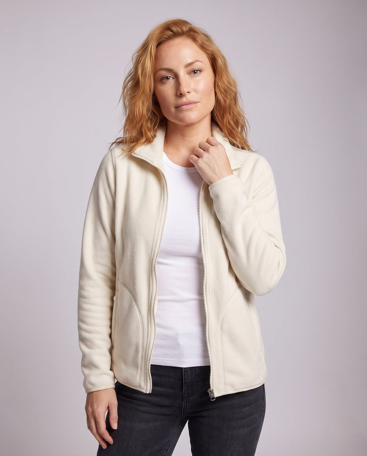 Evelina-Sabine | Women's Fleece-Lined Denim-Style Bomber Jacket