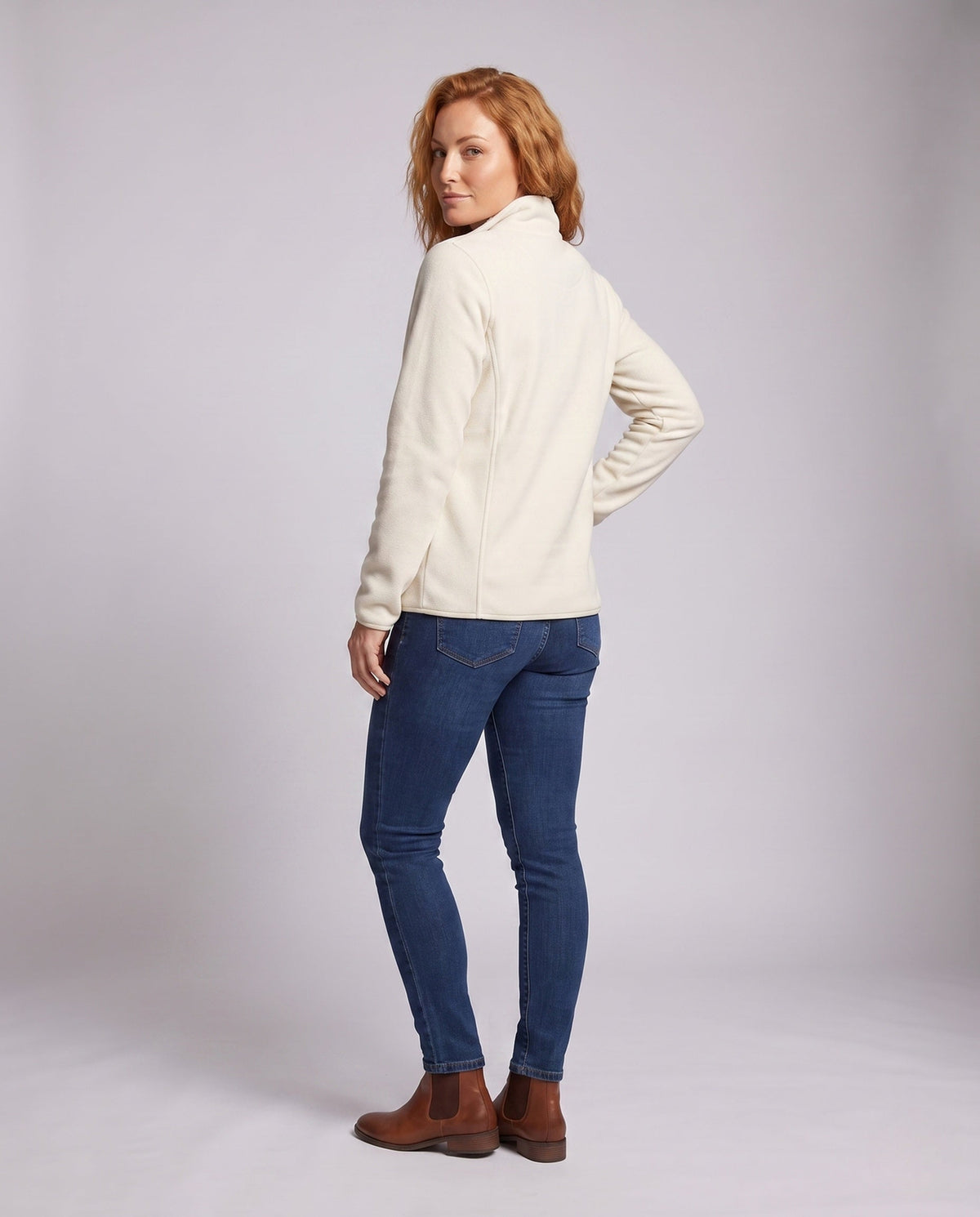 Evelina-Sabine | Women's Fleece-Lined Denim-Style Bomber Jacket