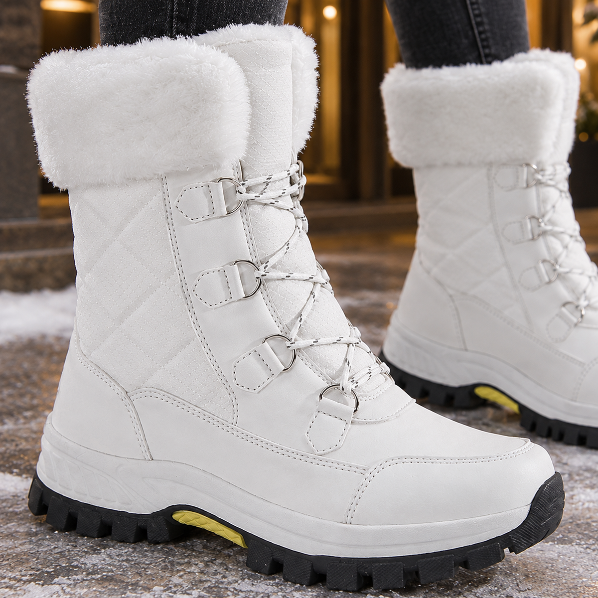Ivy-Vera | Women's Fleece-Lined Lace-Up Ankle Boots