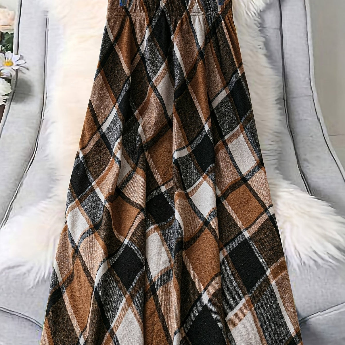 Clara | Women's Flowing Plaid A-Line Skirt