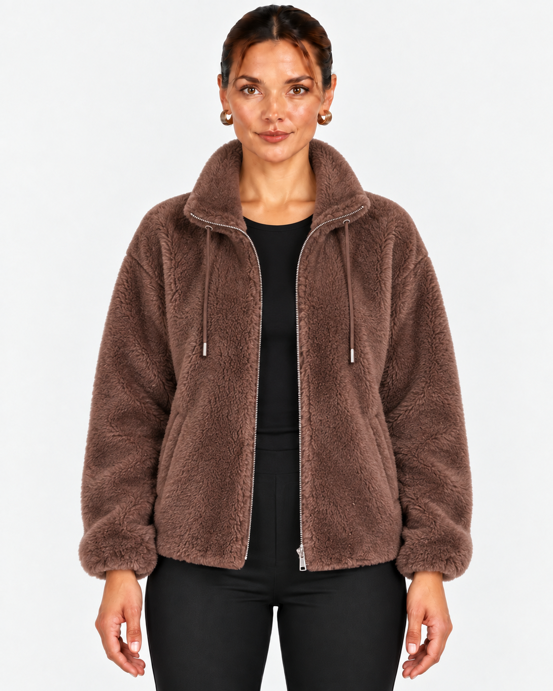 Regina-Ivy | Women's Fluffy Faux Fur High-Collar Coat