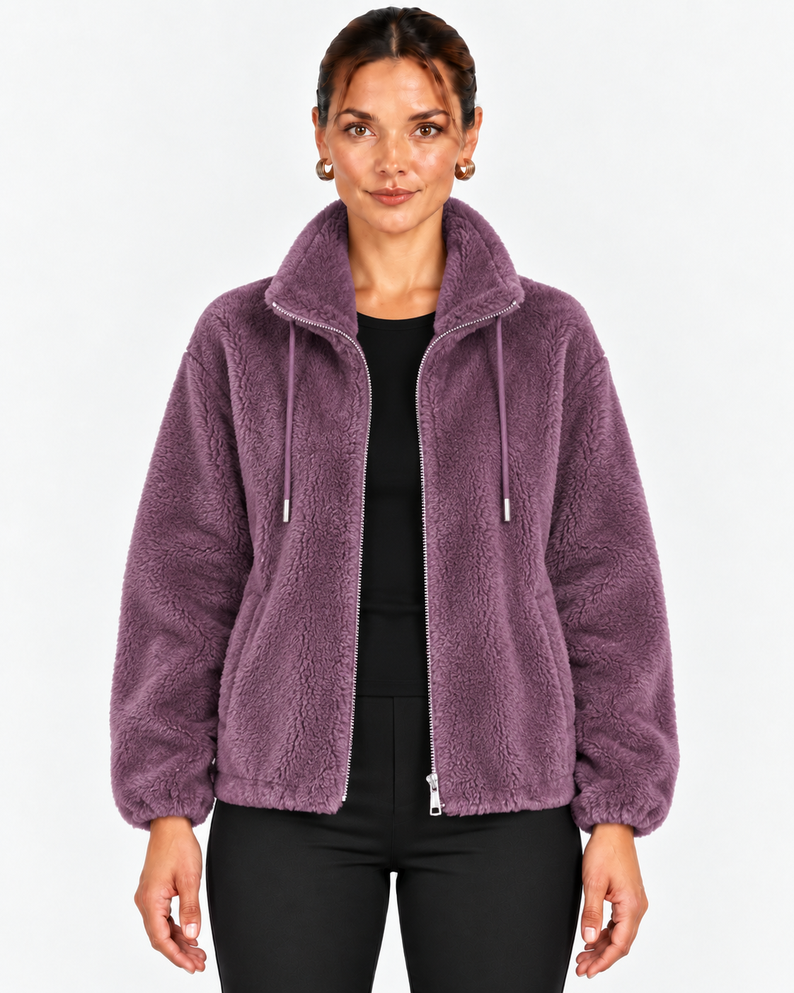 Regina-Ivy | Women's Fluffy Faux Fur High-Collar Coat