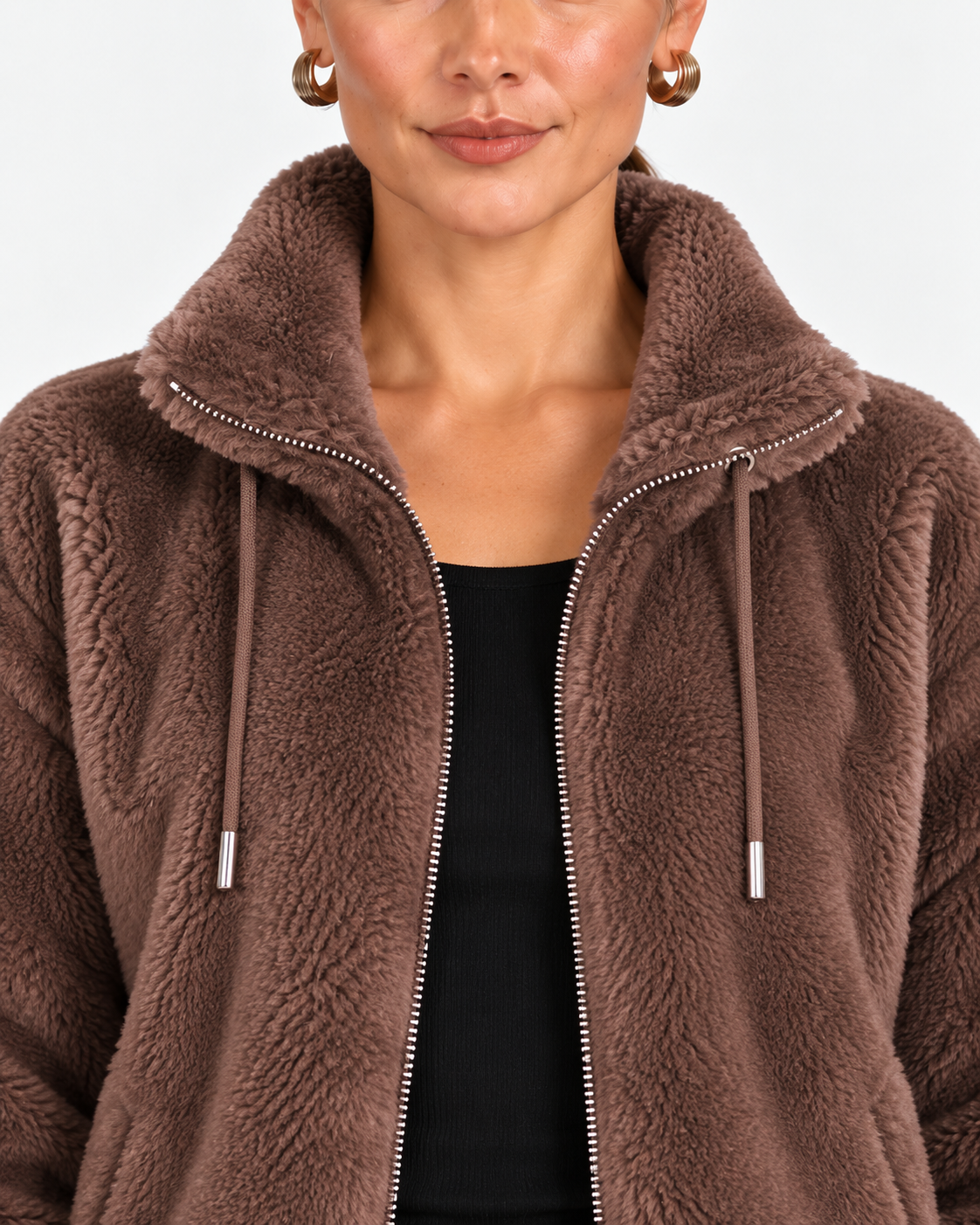 Regina-Ivy | Women's Fluffy Faux Fur High-Collar Coat