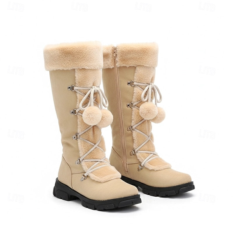 Johanna | Women's Fur-Trim Lace-Up Mid-Calf Winter Boots