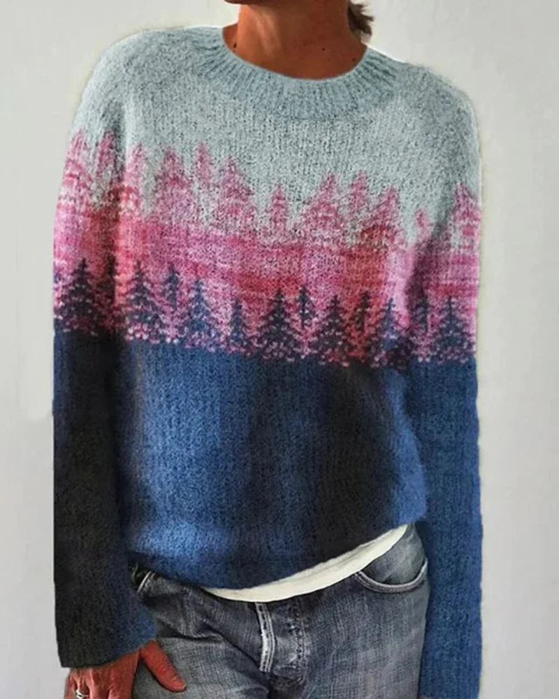 Camilla | Women's Gradient Crew Neck Knit Sweater
