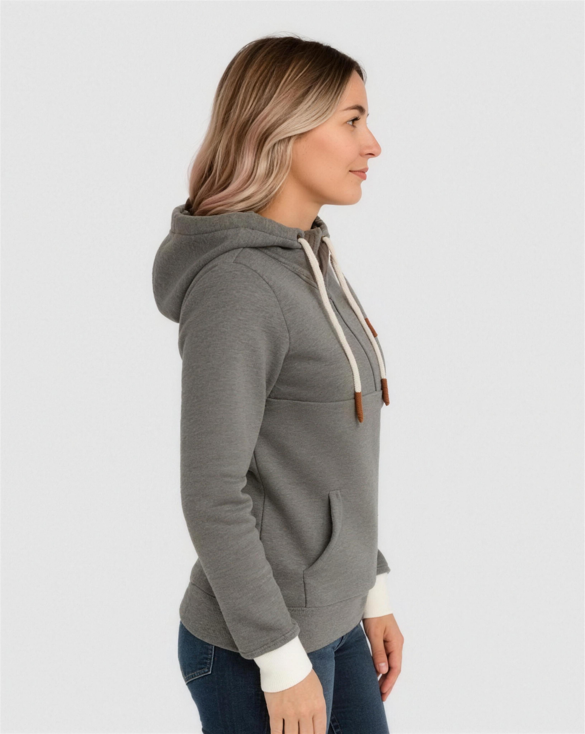 Sabine | Women's Half-Zip Essentials Hoodie with Adjustable Hood
