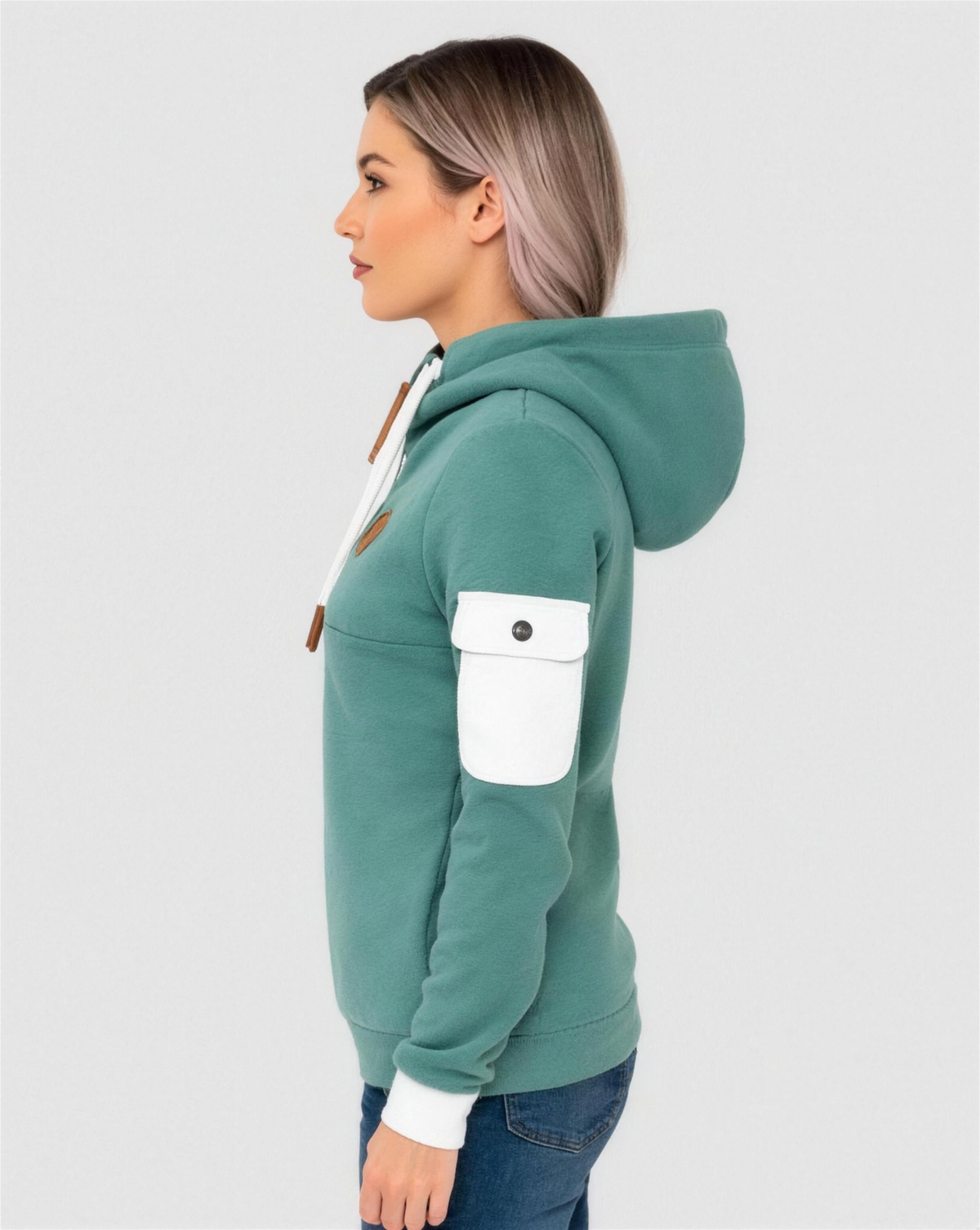 Sabine | Women's Half-Zip Essentials Hoodie with Adjustable Hood