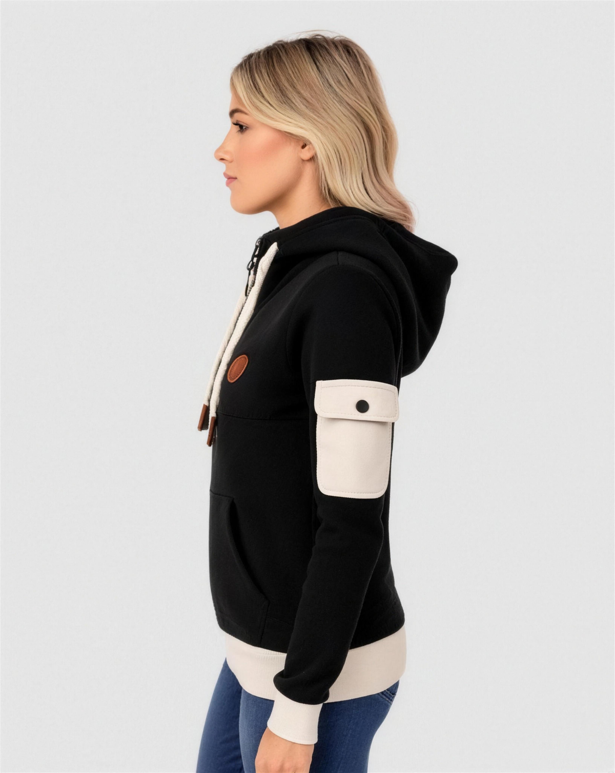 Sabine | Women's Half-Zip Essentials Hoodie with Adjustable Hood