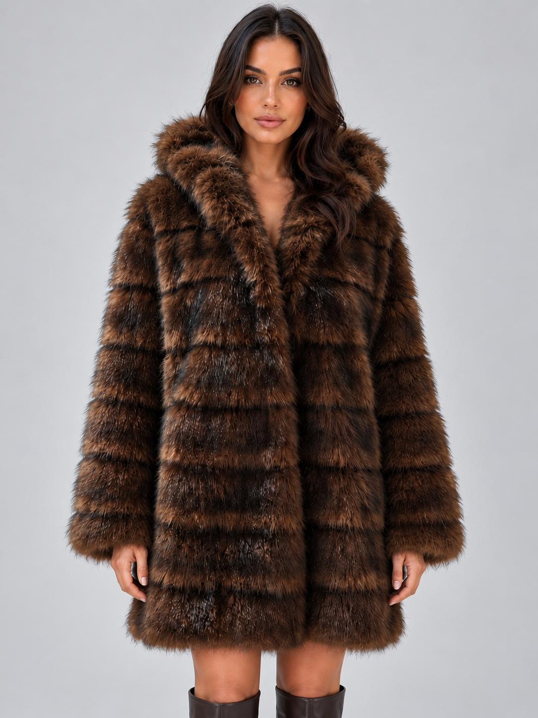 Bernadette | Women's Hooded Faux Fur Coat