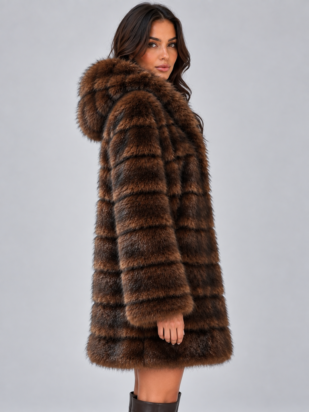 Bernadette | Women's Hooded Faux Fur Coat