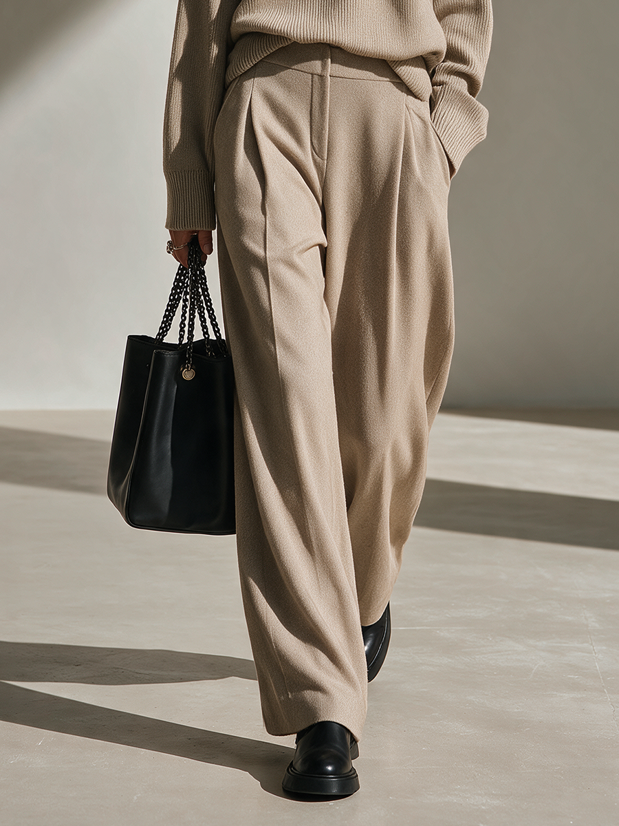 Nadine | Women's Hooded Knit Top & Wide-Leg Pants Set