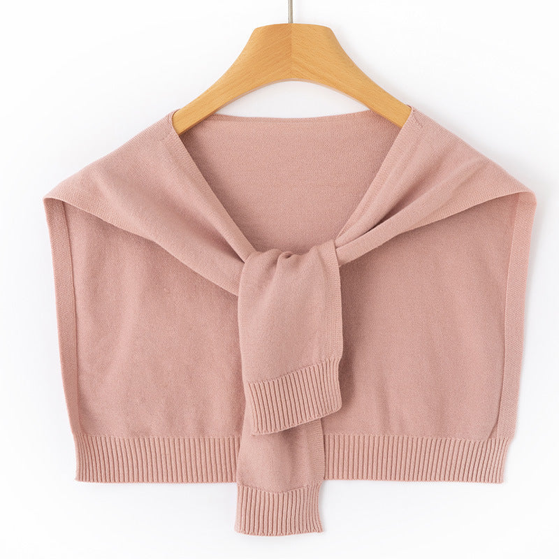 Ingrid-Olive | Women's Knit Wrap Shoulder Warmer with Tie Front