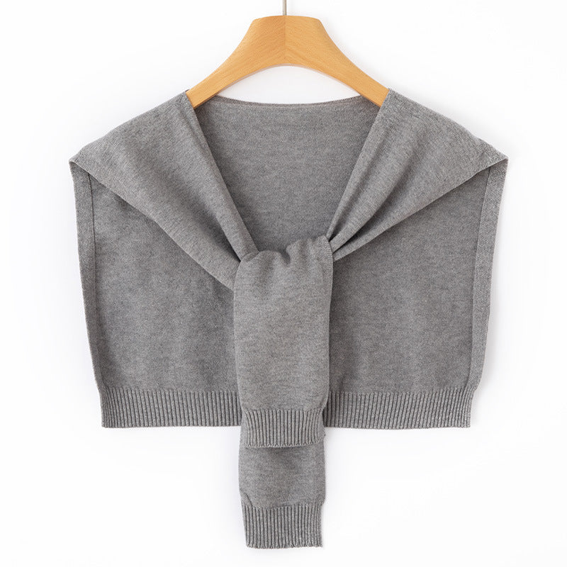 Ingrid-Olive | Women's Knit Wrap Shoulder Warmer with Tie Front