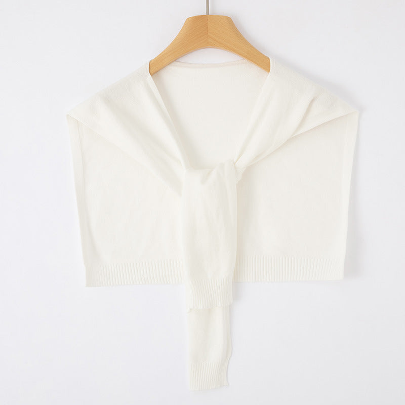 Ingrid-Olive | Women's Knit Wrap Shoulder Warmer with Tie Front