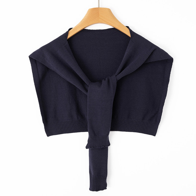 Ingrid-Olive | Women's Knit Wrap Shoulder Warmer with Tie Front