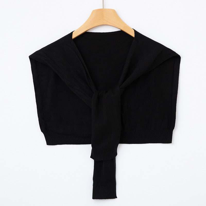 Ingrid-Olive | Women's Knit Wrap Shoulder Warmer with Tie Front