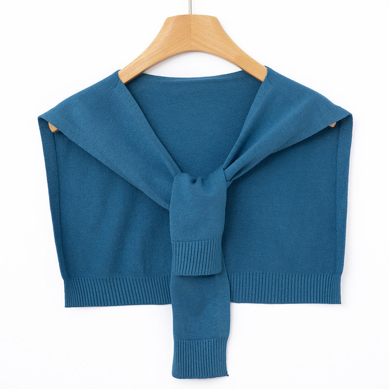 Ingrid-Olive | Women's Knit Wrap Shoulder Warmer with Tie Front