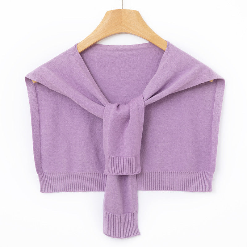 Ingrid-Olive | Women's Knit Wrap Shoulder Warmer with Tie Front