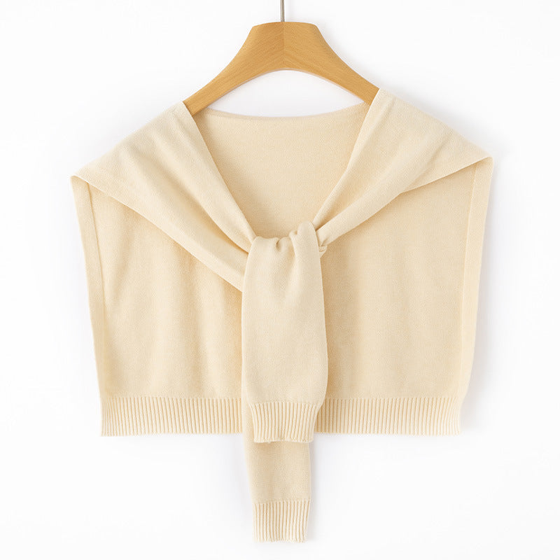 Ingrid-Olive | Women's Knit Wrap Shoulder Warmer with Tie Front