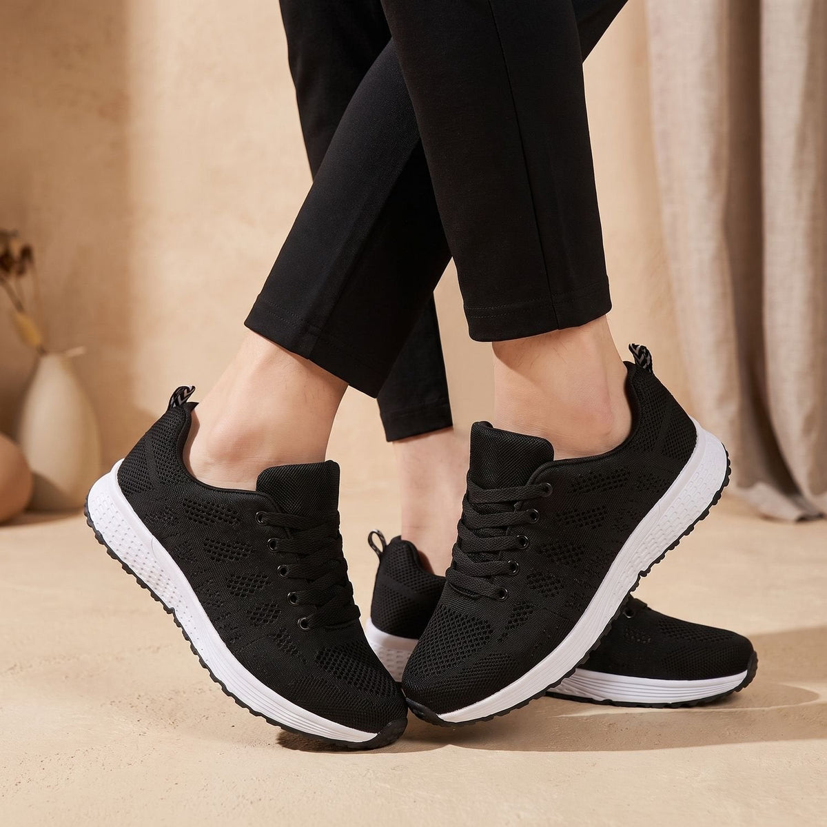 Greta-Frida | Women's Lace-Up Breathable Mesh Sneakers