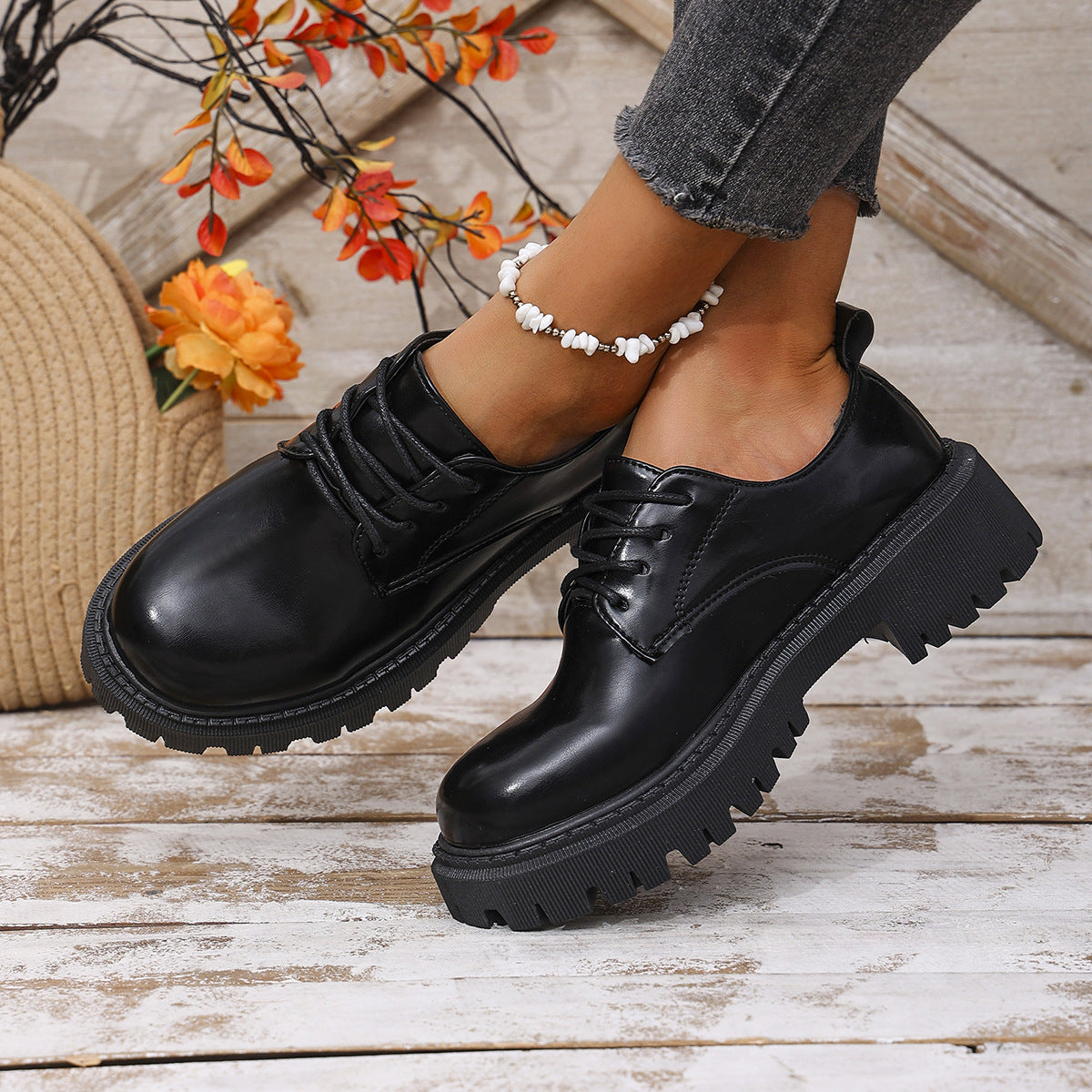 Regina-Josephine | Women's Lace-Up Chunky Sole Shoes