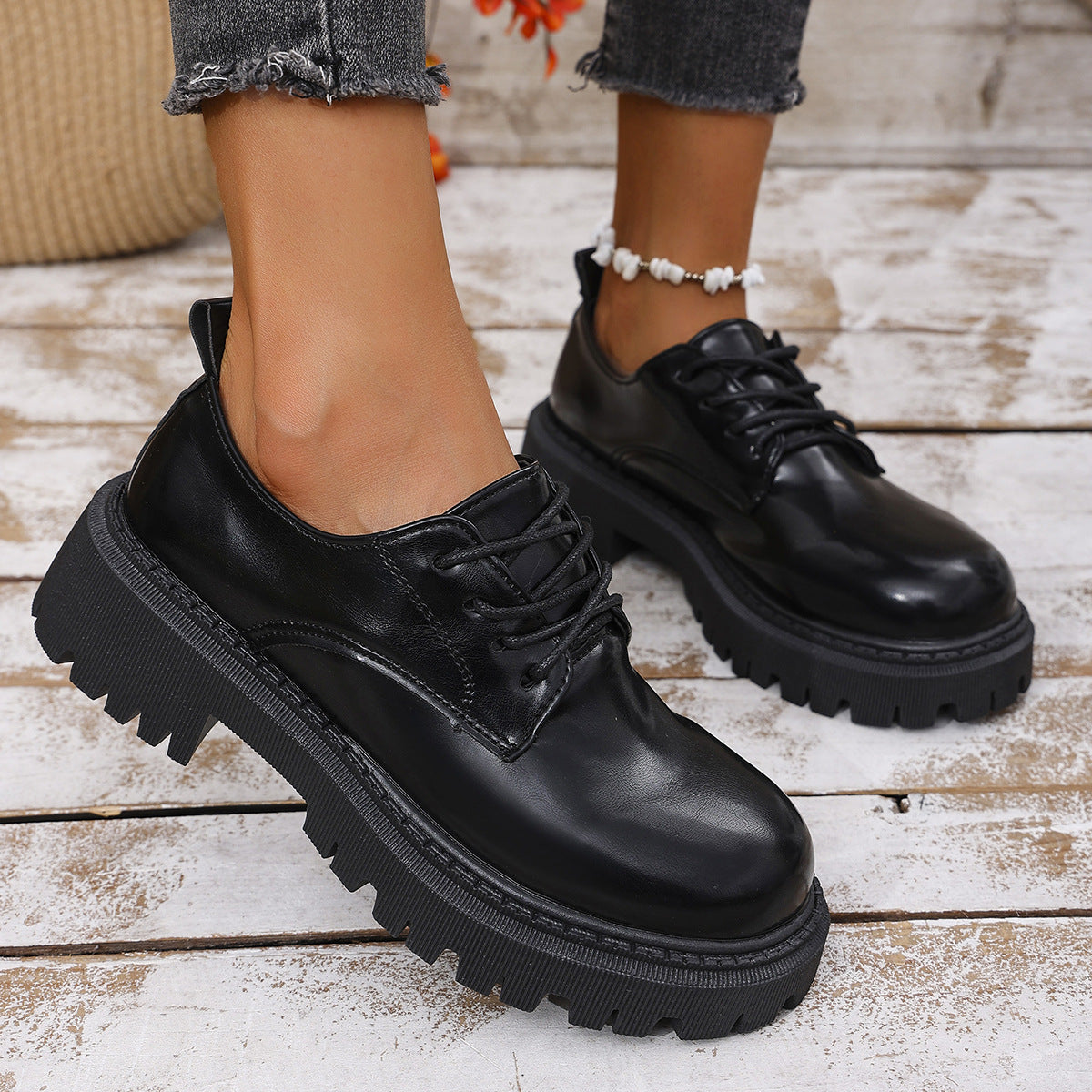 Regina-Josephine | Women's Lace-Up Chunky Sole Shoes