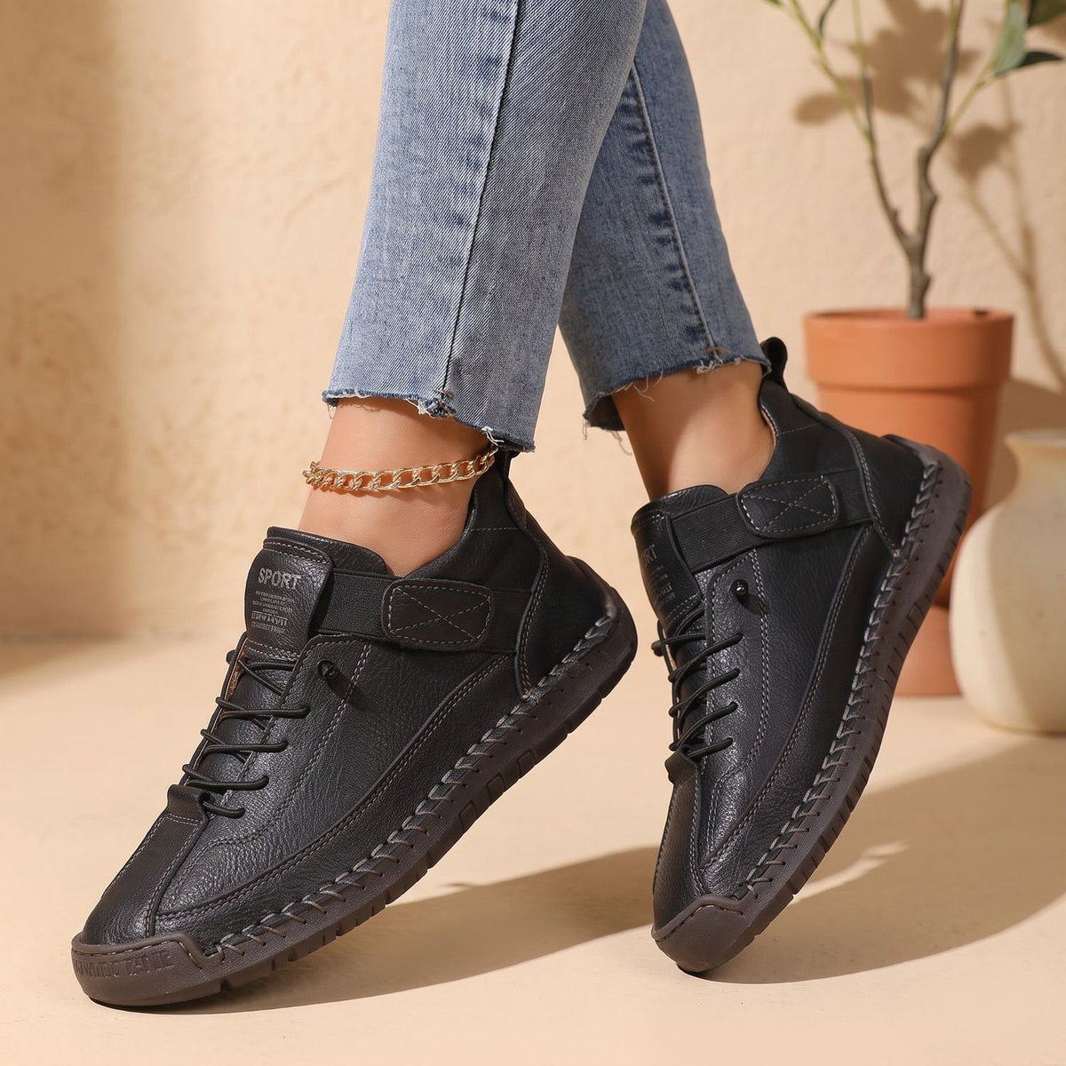 Eugenia-Ruth | Women's Lace-Up High-Top Cushioned Sneakers