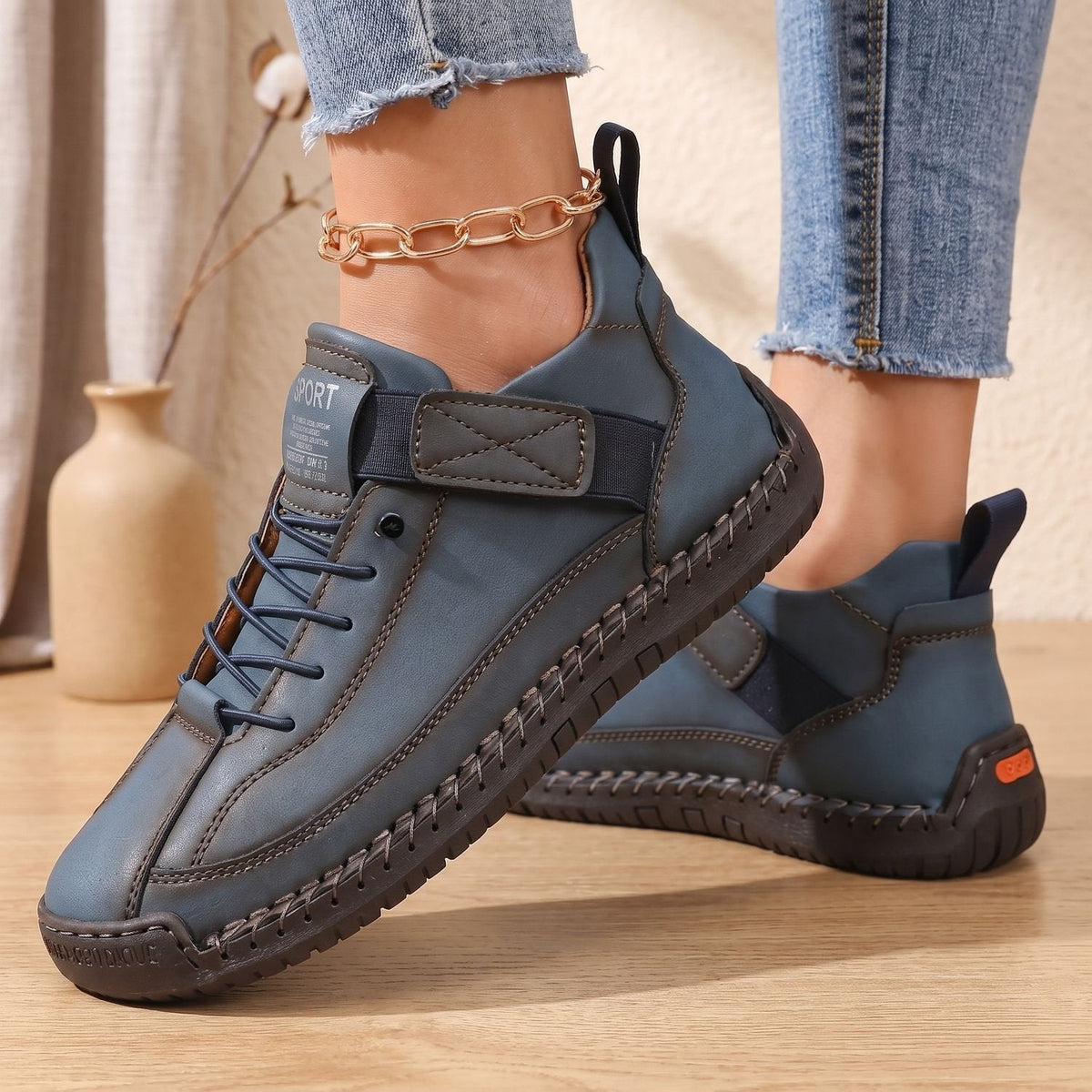 Eugenia-Ruth | Women's Lace-Up High-Top Cushioned Sneakers
