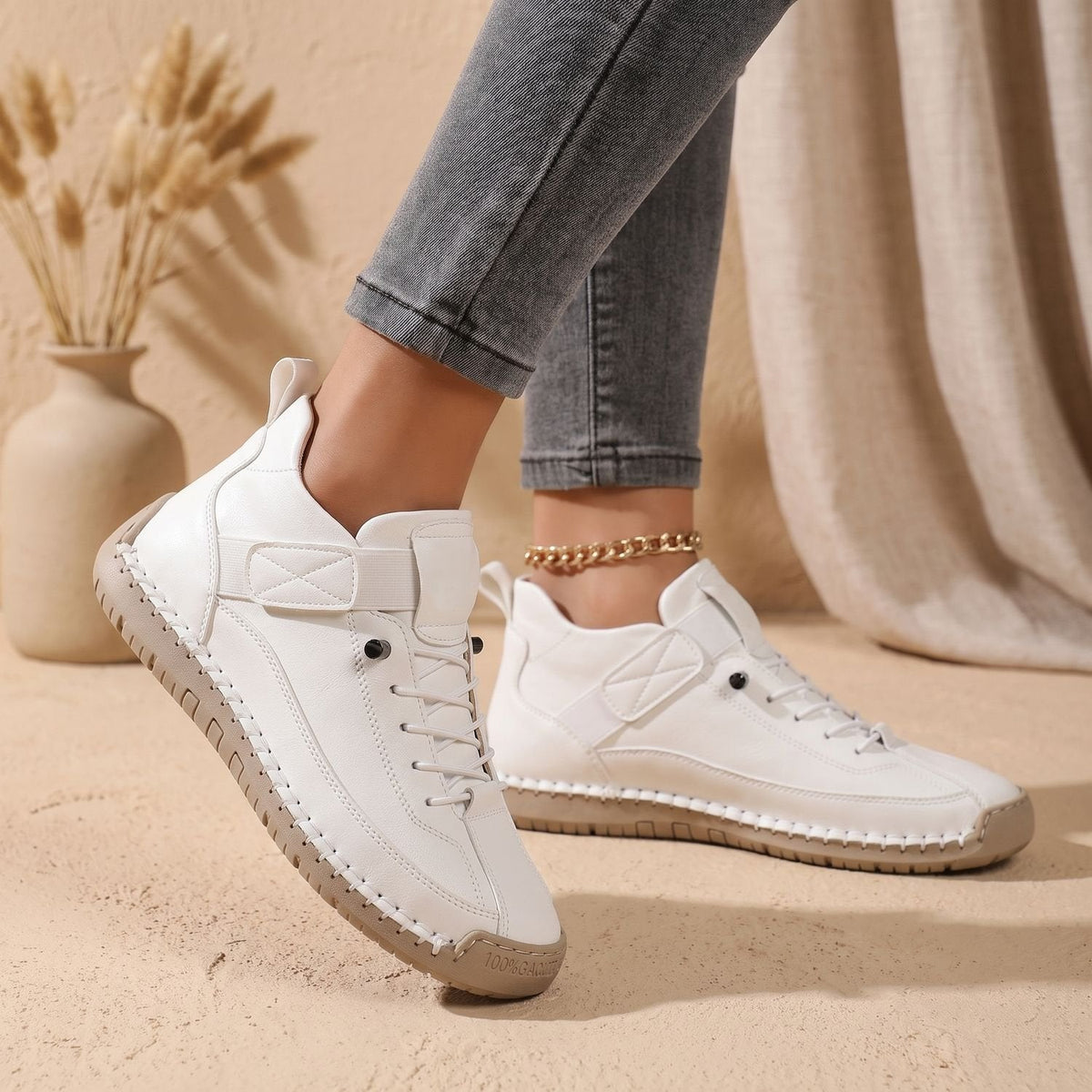Eugenia-Ruth | Women's Lace-Up High-Top Cushioned Sneakers